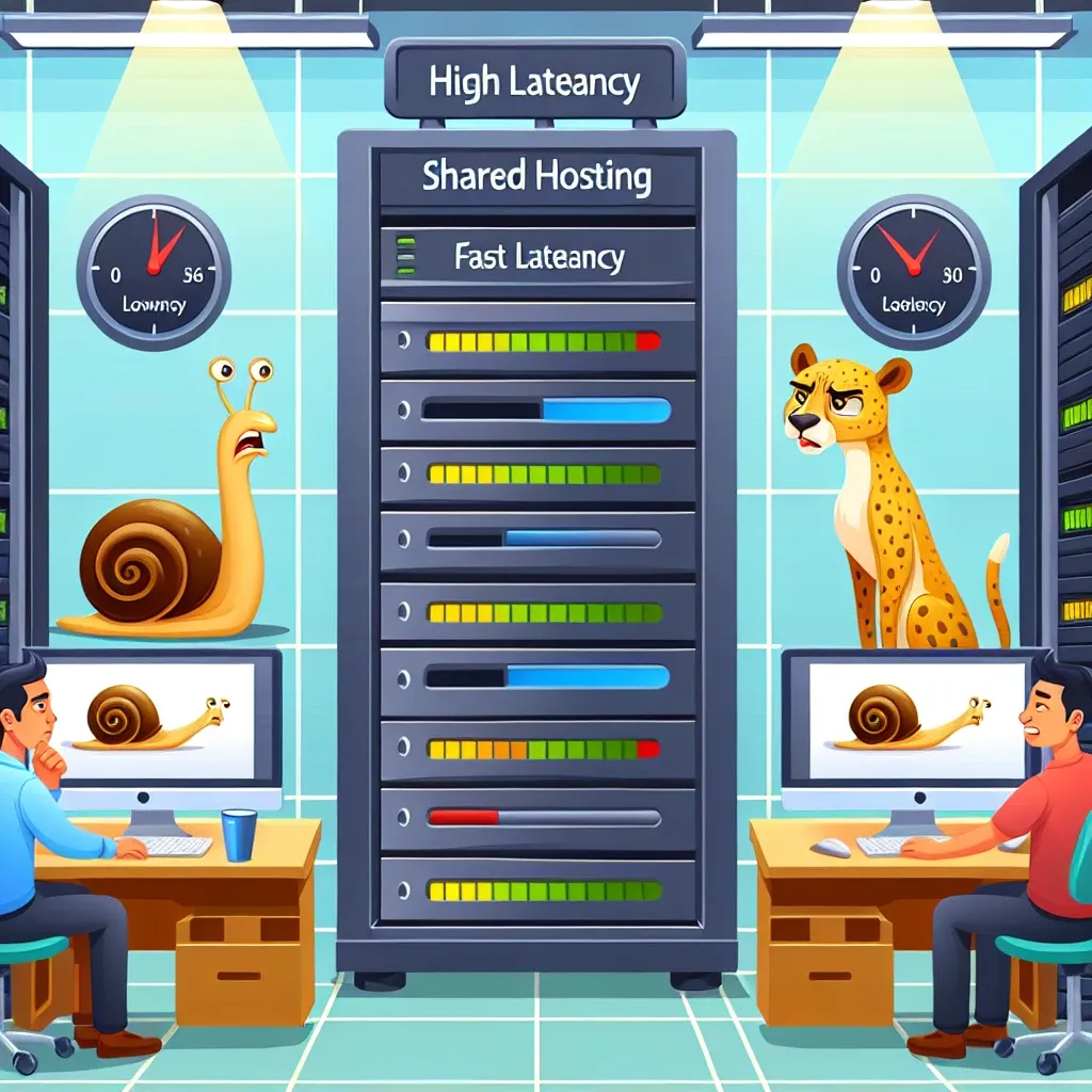 How does latency affect the choice of a shared hosting provider?