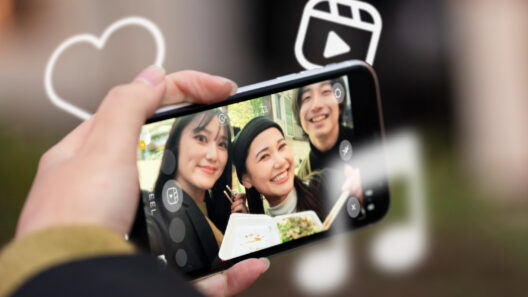 selfie on smartphone on Instagram