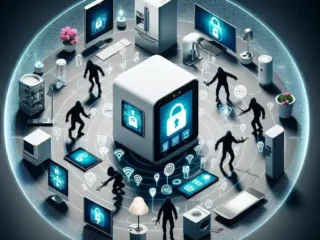 "Security experts analyzing vulnerabilities in smart home hubs using hacking techniques to enhance cybersecurity measures."