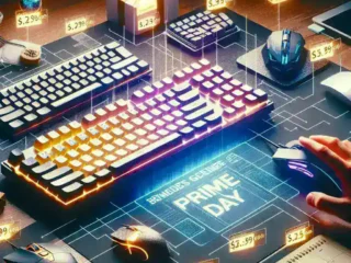 "Budget mechanical keyboard and gaming mouse displayed on a desk, showcasing affordable gaming gear deals available after Prime Day."