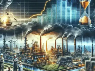"Engineering R&D services sector faces challenges as growth reaches four-year low, showcasing a graph illustrating declining trends in investment and innovation."
