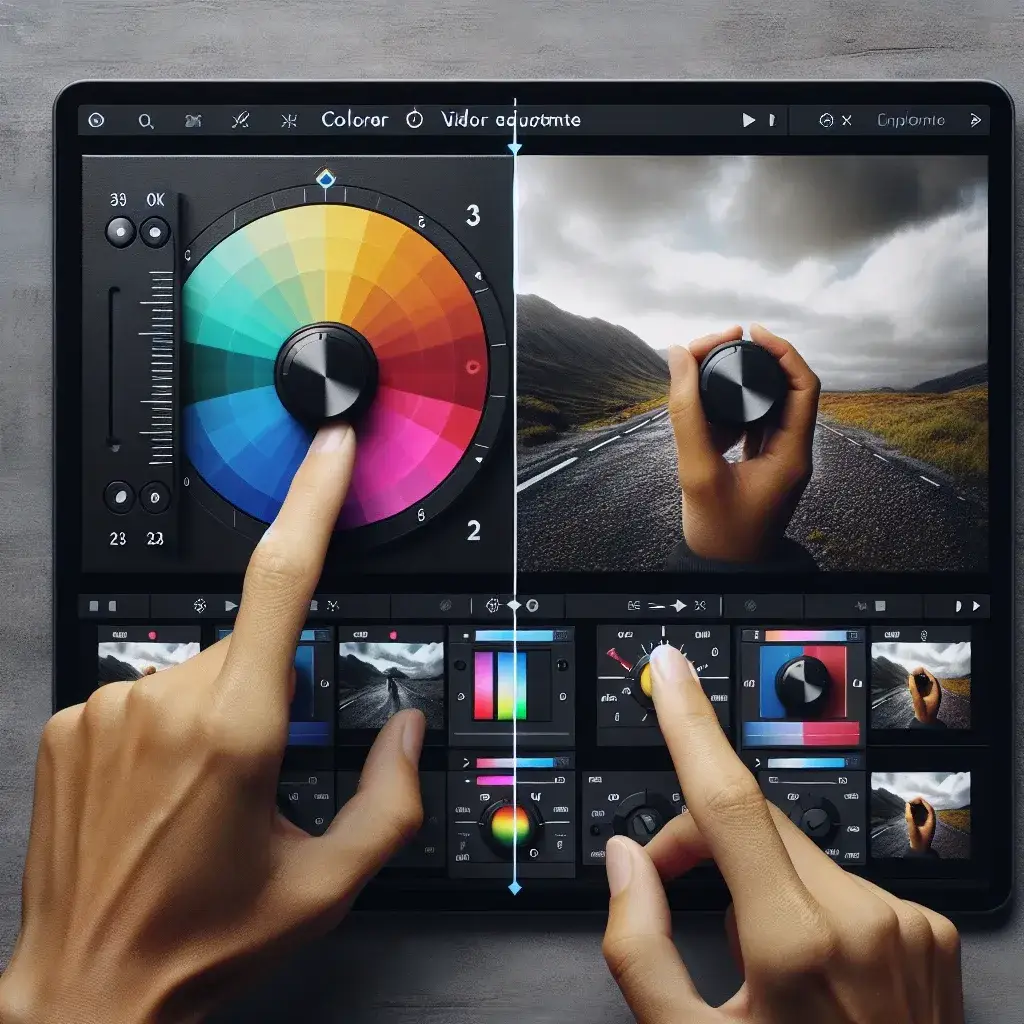 "Illustration showing color temperature adjustment sliders in photo and video editing software, highlighting techniques for enhancing warmth and coolness in visual content as explored in the guide on adjusting color temperature."