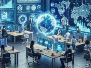 "Real Estate API interface showcasing property listings and market data analytics, representing the evolution of technology in real estate and market intelligence."