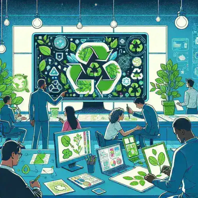 "Adobe Illustrator interface displaying AI-powered sustainability design prompts for U.S. projects, showcasing innovative graphic design features for eco-friendly initiatives."