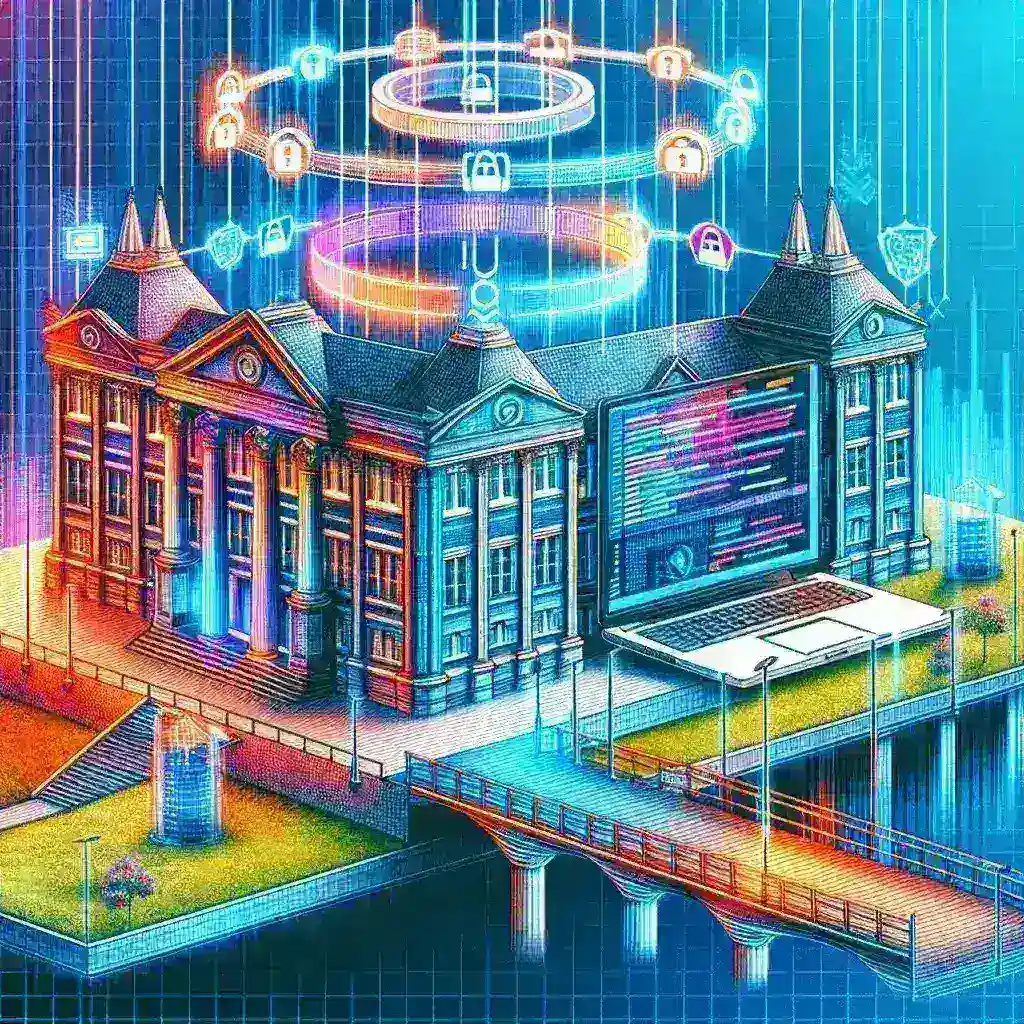 "Student using higher-ed LMS platform to verify assignment provenance for synthetic media, highlighting the integration of technology in educational assessment."